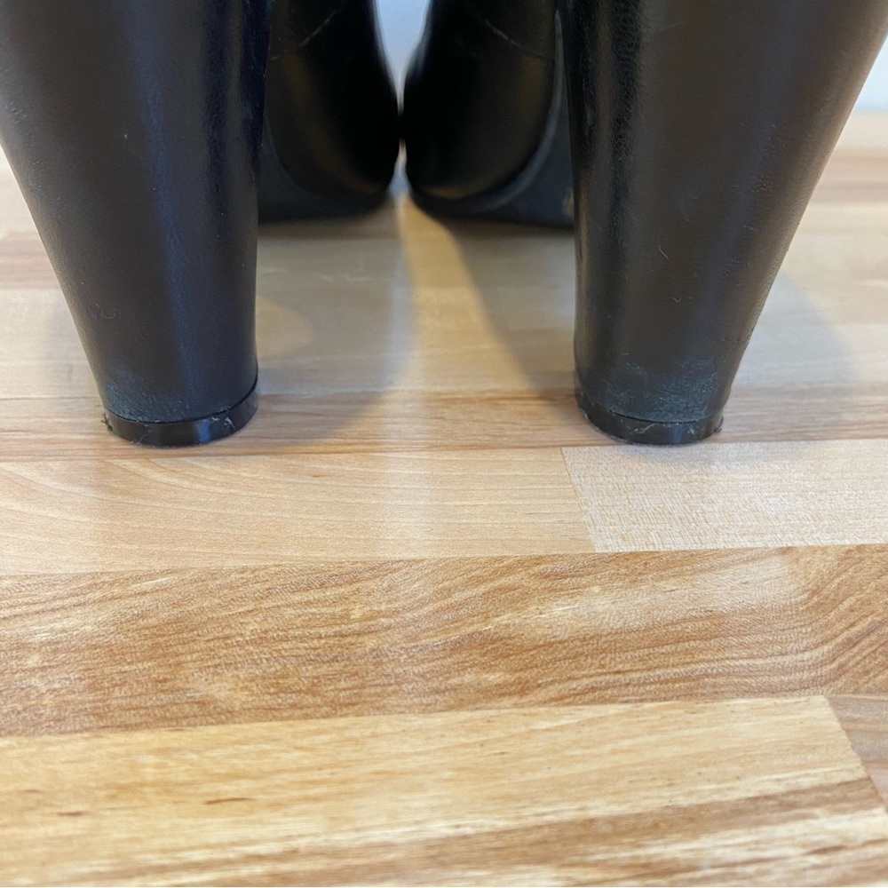 Miz Mooz black heeled shoes pump floral applique genuine leather handcrafted 6.5 - Picture 9 of 16